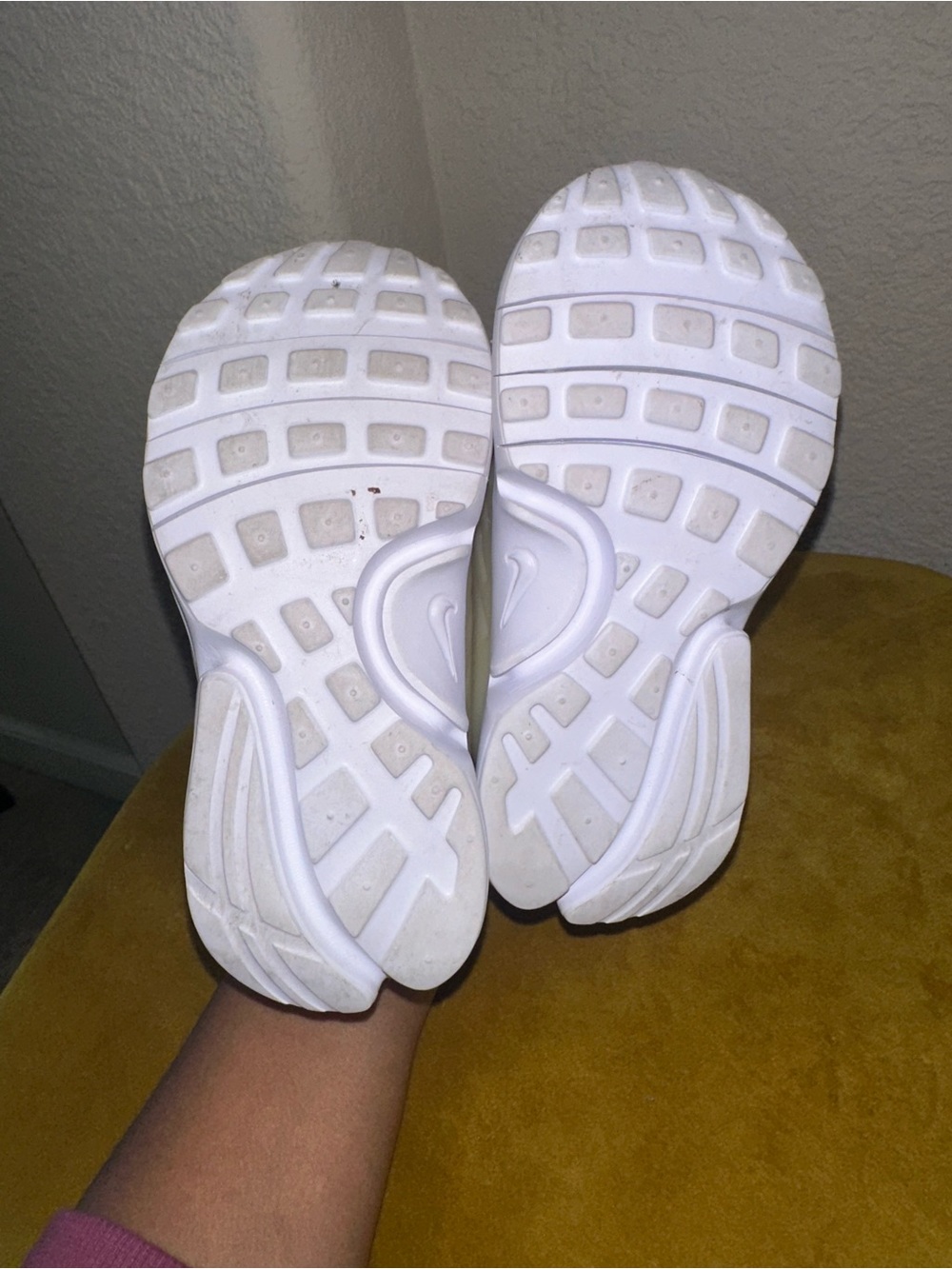 Nike Prestos Kids White and Light Beige  Slip-On Sneakers - Picture 4 of 4
